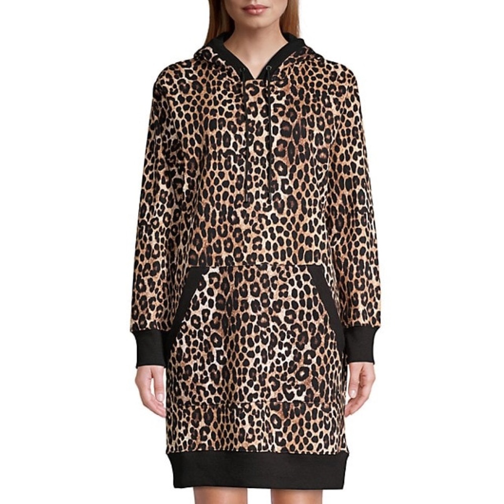 Michael Kors Cheetah Print Long Hoodie